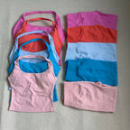 Halter Top Leggings 2-Piece Set Seamless Halterneck Backless Yoga Top+Scrunch Booty Leggings Fitness Gym 2pcs Set