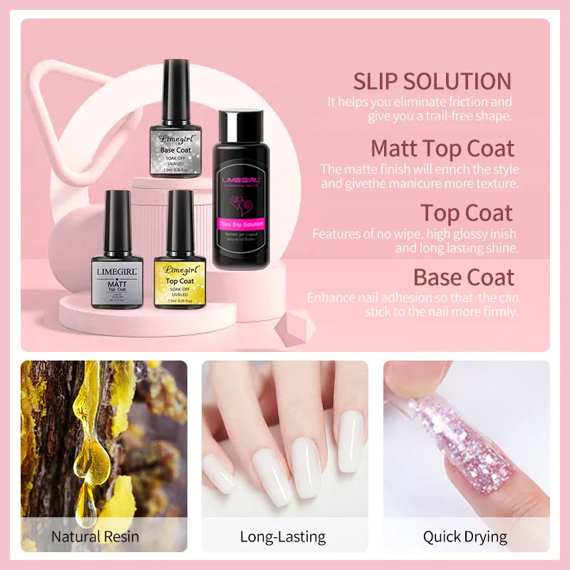 limegirl 15ml Verlängerungs-Nagelgel-Set 6W LED Lampe Komplettes Maniküre-Set Fingerverlängerungsform Nagel-Kit Alles für schnelles Verlängerungs-Werkzeugset