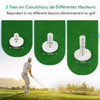 Golfschlagmatte, Reel Feel Golf-Übungsmatte mit Kunstrasen und 2 Tee-Positionen, 3 Gummi-Tees enthalten, Golf Putting