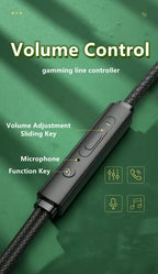 Gamer kabelgebundene Kopfhörer Gaming kabelgebundene Ohrhörer Metall HiFi Bass Stereo 3,5mm Ohrhörer Earbud für Handy Computer Mikrofon L-Klinke magnetisch