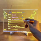 LED Leuchtende Acryl-Nachrichtentafel, löschbar, USB-Zeichentafel, Geburtstagsgeschenk, Bar-Werbung für kreative Aktivitäten mit Ständer