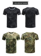 Outdoor Sports Men T-Shirts 3D Camouflage Quick Dry O Neck Short Sleeve Tops Shirt Camo Hiking Hunting T Shirt