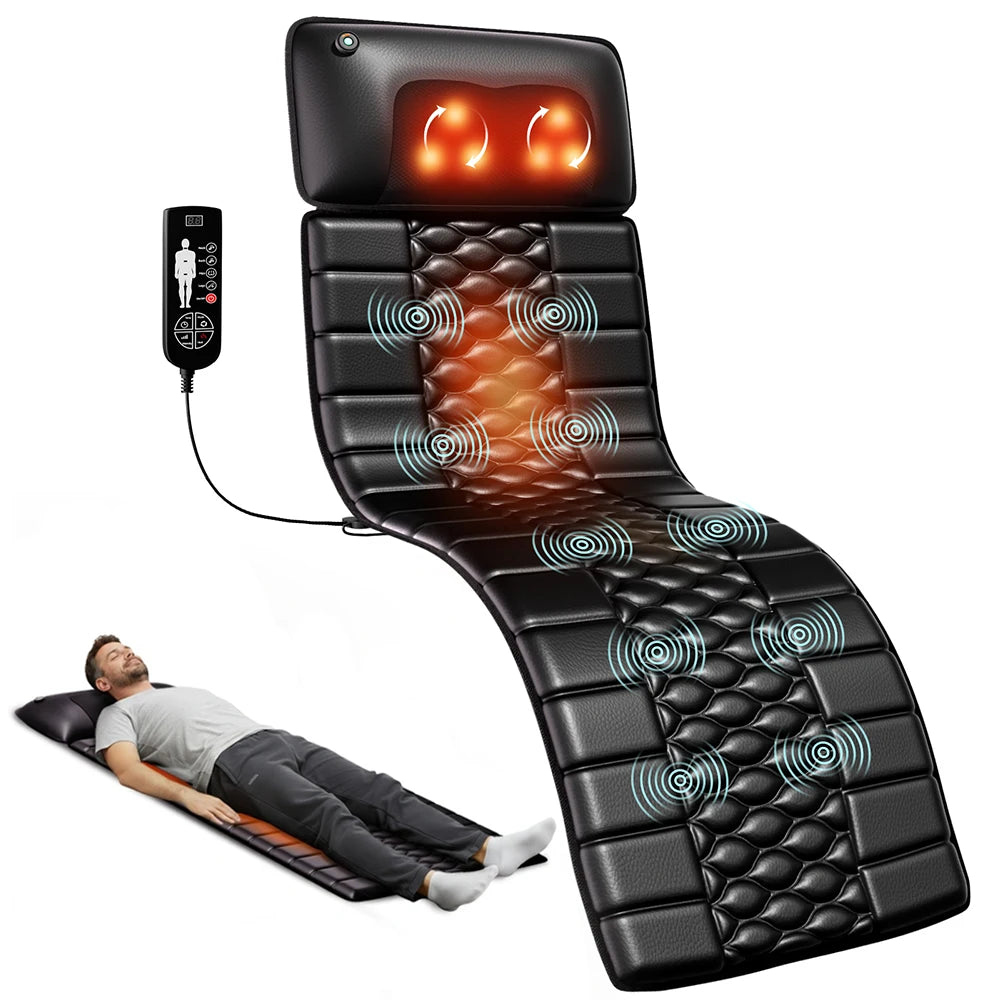 Shiatsu-Massagematte, Ganzkörper-Vibrationsheizung, Tiefengewebs-Schmerzlinderung für Rücken, Nacken, Beine, Massageauflage für Zuhause oder Büro