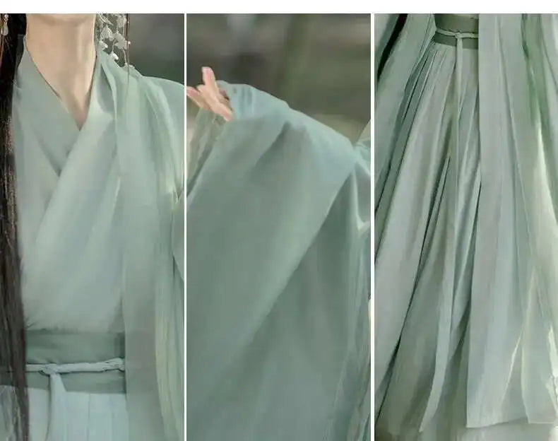 China Traditionelle Hanfu Damen Abendkleider Elegante Feenrock Weite Große Ärmel Elegantes Kleid Bankett Tanz Kleidung Frühling