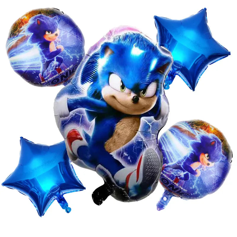 Sonic Geburtstagsparty Dekoration Spiel Igel Ballons Actionfigur Party Pappteller Handtuch Becher Tischdecke Spielzeug Kindergeschenke