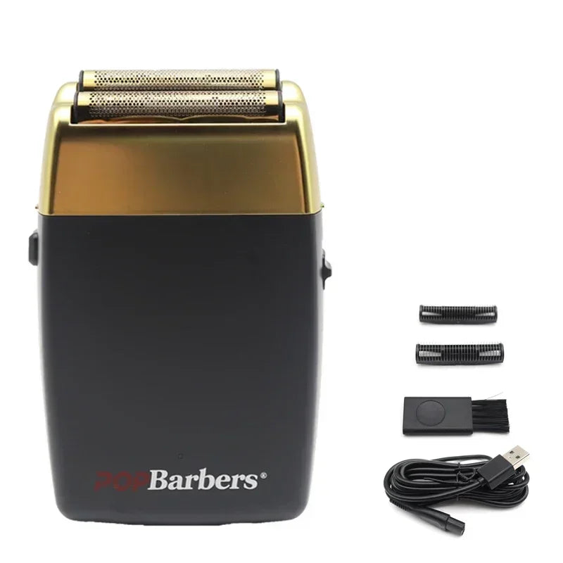 11000 U/min POP Barbers P620 Professioneller elektrischer Herren-Barttrimmer Doppelfolienrasierer Elektrorasierer USB-Haarschneidemaschine