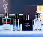 Luxusmarkenparfüm Herren Köln 100ml Parfums Homme Geschenkbox 4-teiliges Set Parfums Masculinos Natürlicher blumiger fruchtiger Duft Spray