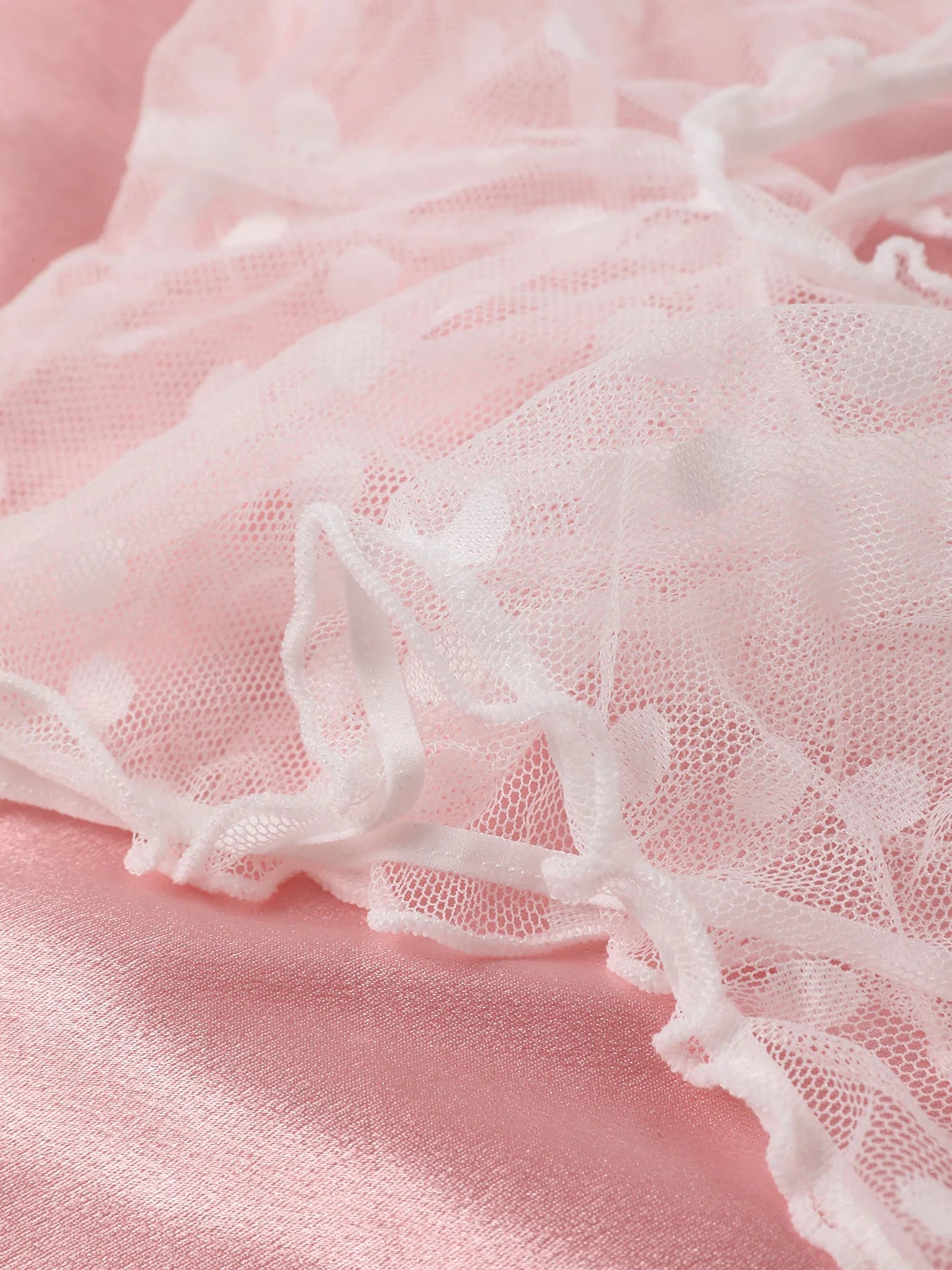 Dessous-Set mit Tupfenmuster, semi-transparentem Design, Bustier-Oberteil und Höschen-Set, Damenbekleidung
