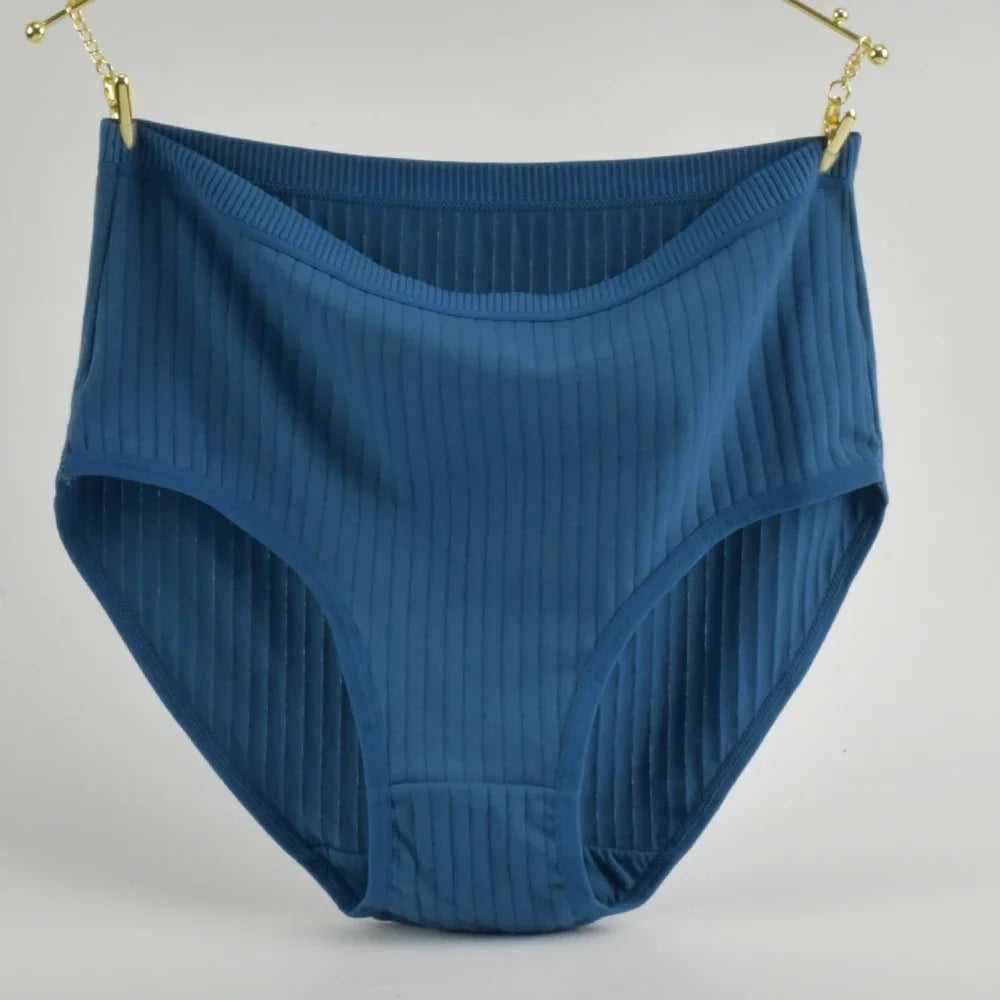 Weiche Baumwollhöschen mit hoher Taille Unterwäsche für Damen Atmungsaktive Übergröße Damen Slips Weibliche Dessous Unterhosen Höschen Gestreift