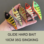 JERKBAIT SWIM GLIDE HARD BAIT 10cm 35g Sinking Fishing Lure Long Casting Hard Artificial Bait For Pike LW125
