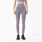 SOISOU Nylon Yogahosen Gym Leggings Damen Mädchen Fitness Weiche Strumpfhosen Hohe Taille Elastisch Atmungsaktiv Keine T-Linie Sporthosen