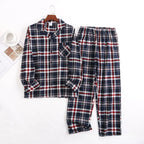 Herren-Hausanzüge Langärmelige Hosenanzüge für Herbst und Winter Pyjamas für Herren Flanell Kariertes Design Pyjamas für Herren