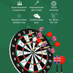Pro Flocking Dartboard 15-Zoll Turnier Indoor Hänge-Zielscheibe mit 6 Darts - Stabile Scheibe für Weihnachts- und Geburtstagsfeiern