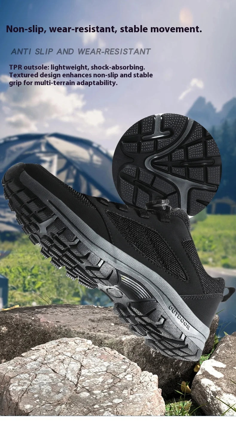 Herren-Outdoor-Sportschuhe für Frühling und Herbst mit drehbarer Schnalle, bequem, rutschfest, Wanderschuhe, große Größen 39–48