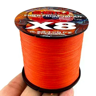 8 Strands Multifilament Angelschnüre Salzwasser Fliegen-Karpfen geflochtene Schnur X8 Spinnköder Angelschnur für Barsch 300m/500m 18lb-78lb