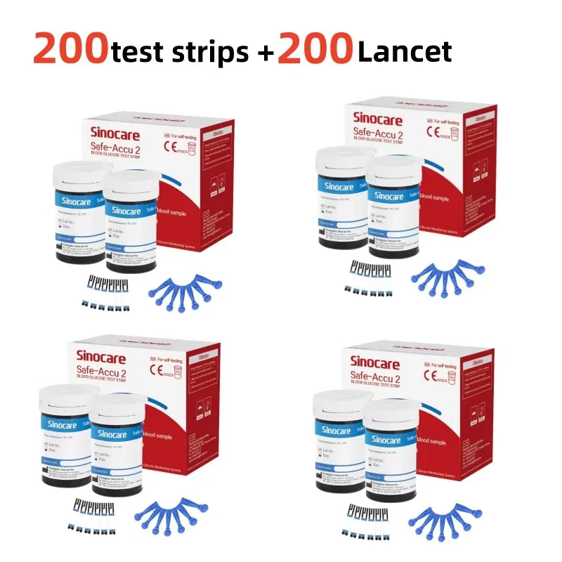 Sinocare Safe Accu2 Blutzuckermessgerät Blutzucker Testkit Diabetes Heim-Glukometer mit 50 Teststreifen oder nur Teststreifen