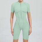 Damen-Trainingsanzug Fitness-Workout Sportkleidung Outfit Reißverschluss-Jumpsuit Yoga Fitness Overall Set Offene Rücken Bodysuits Anzug für Damen