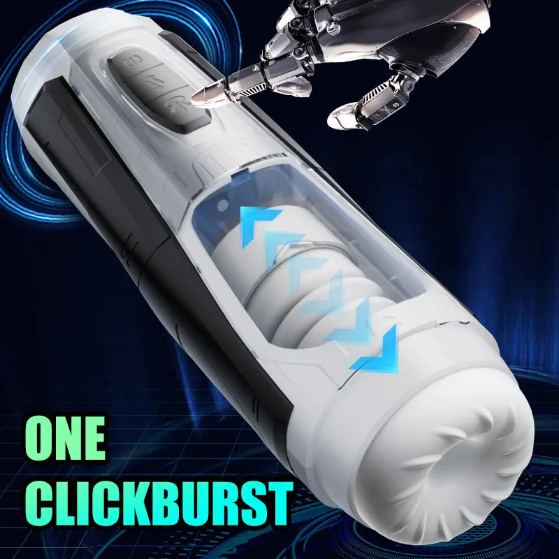 7 stoßende & vibrierende Stimulationsmodi, männlicher Masturbator Cup, realistischer 3D-Ärmel für männliche Masturbation, Penistraining, 18+