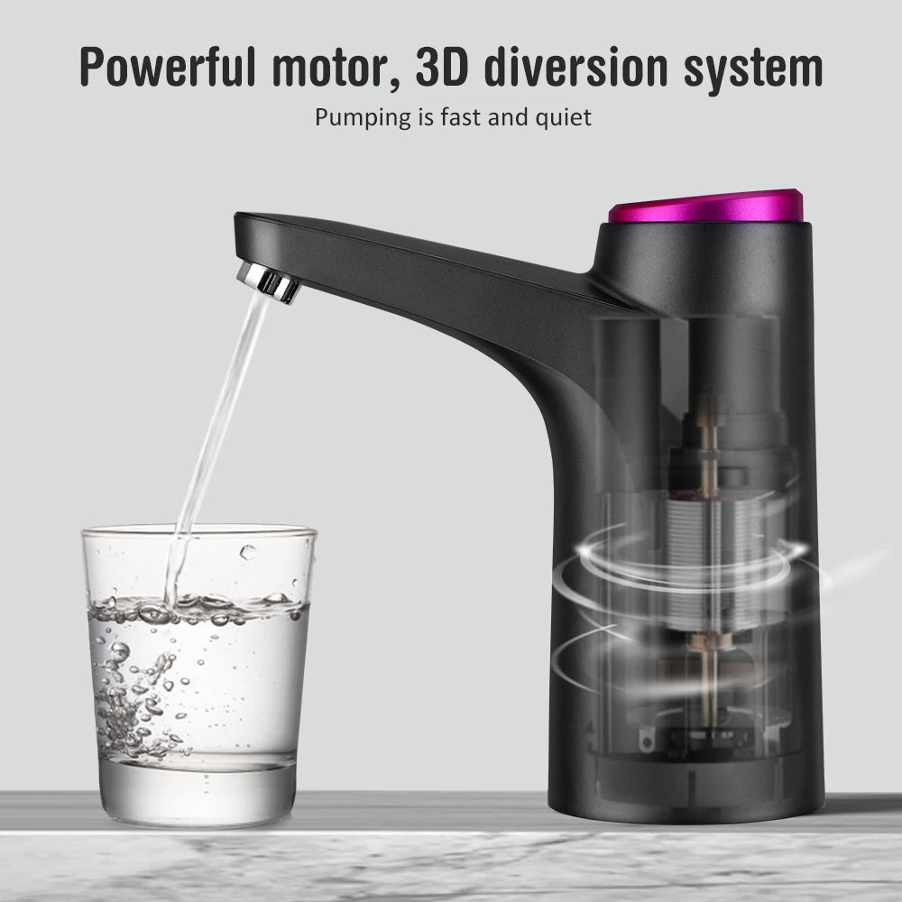 Automatischer Wasserspender, elektrische Wasserpumpe, Tastensteuerung, USB-Ladefunktion, tragbar für Küche, Büro, Outdoor, Getränkespender