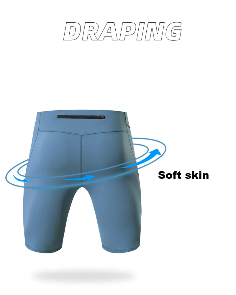 Kompressionsshorts Herren Schnell Trocknend Bodybuilding Tights Shorts Fitness Leggings Elastischer Bund Sportshorts Kurze Hose Gym Laufsport Herren