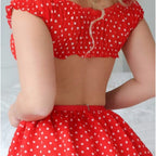 Gepunktetes sexy Tutu Damen Dessous Set Hochwertig, modisch und exquisit, schulterfreies zweiteiliges Set mit Schlitz
