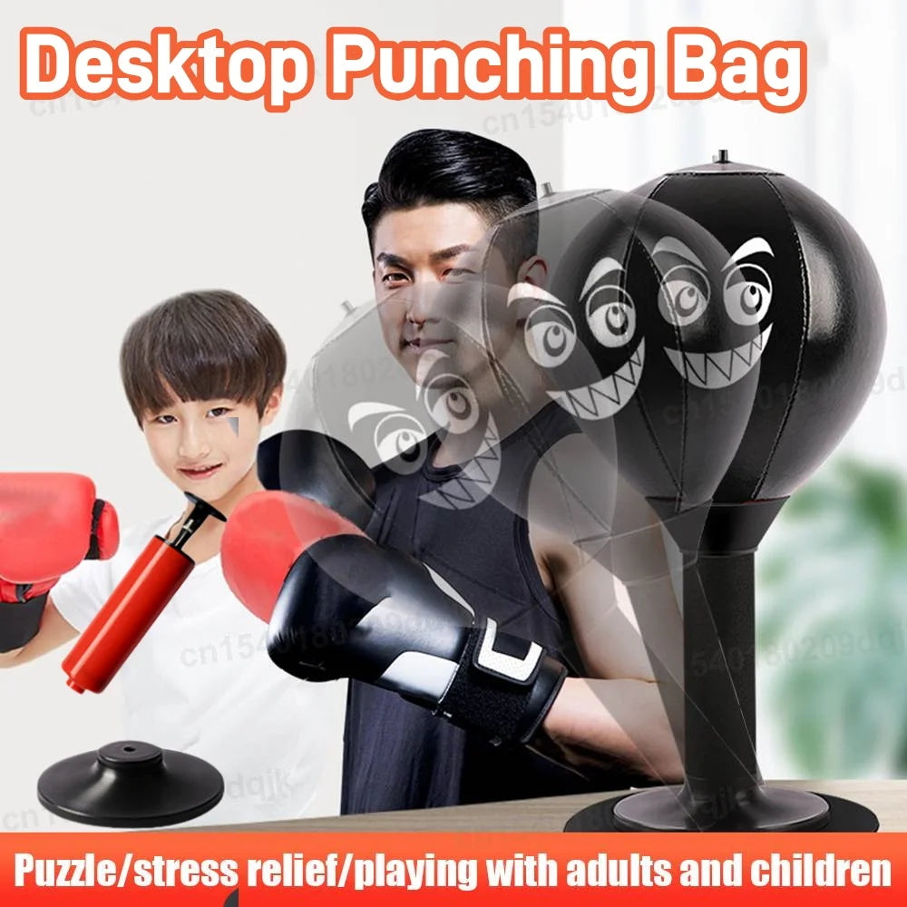 Desktop-Boxball mit Saugnapf, Tisch-Boxsack, Stressabbauer, Schreibtisch-Boxball, Stressabbau