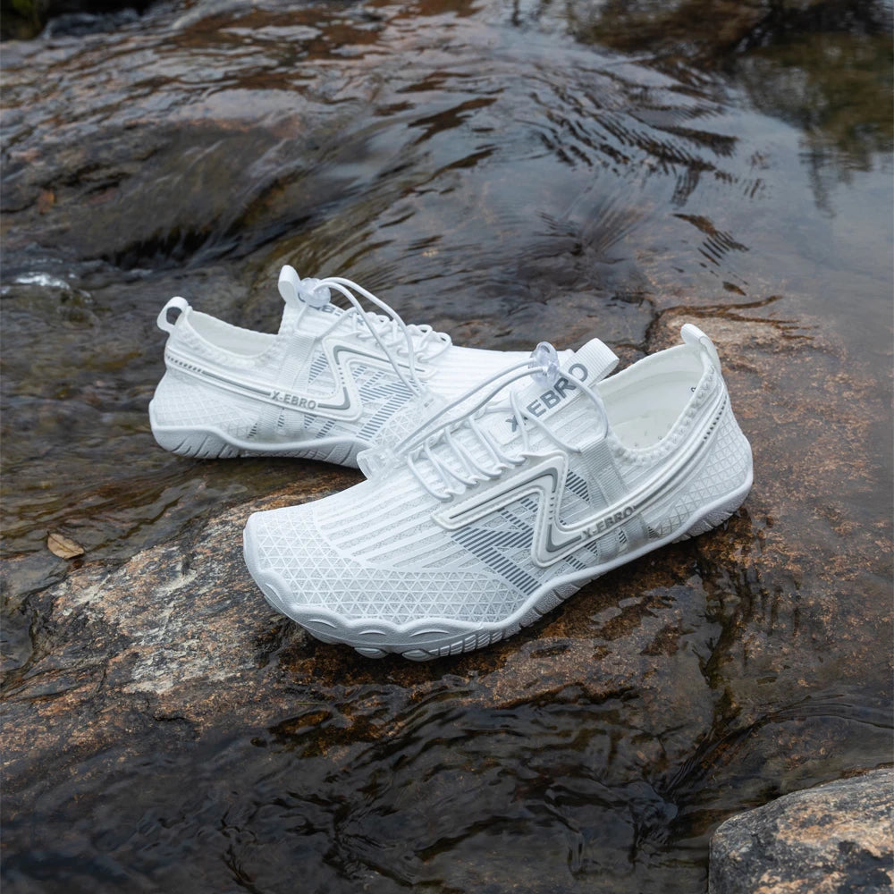 Oiaano Barfußschuhe Herren Schwarz Damen Wassernetz Minimalistische Sneaker Sport Aqua Strand Weiche Sohle Leicht Atmungsaktiv Outdoor Wandern