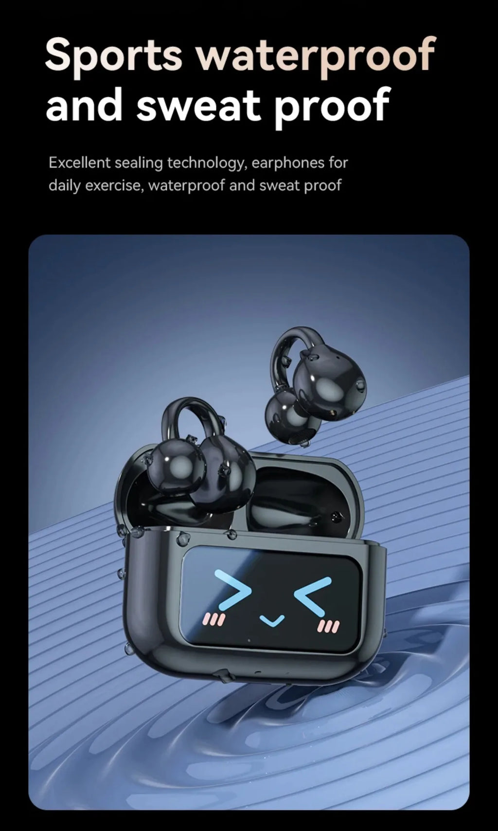 Touchscreen-Bluetooth-Kopfhörer 144 Sprachen Echtzeit-Übersetzung Kopfhörer Drahtlose Open-Ear-Clips Sport-Gaming-Kopfhörer
