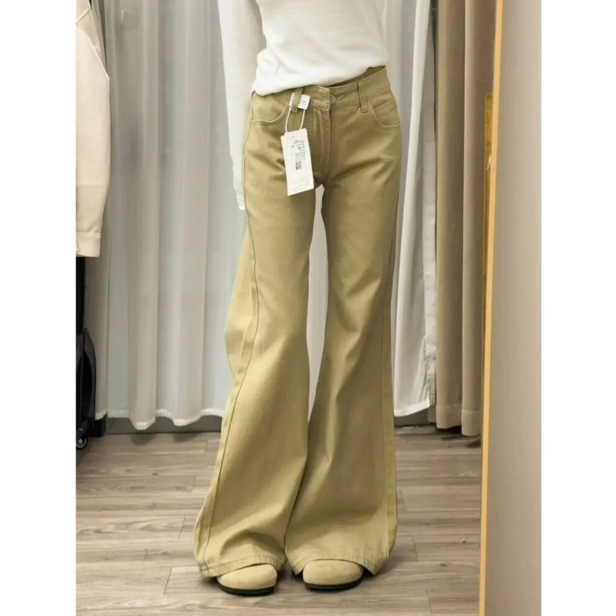 Damen Jeans Schlaghose Freizeithose Figurformend Vintage Inspiriert Herbst High Waist Schlagjeans Damen Hose Schlaghose Jeans Y2K