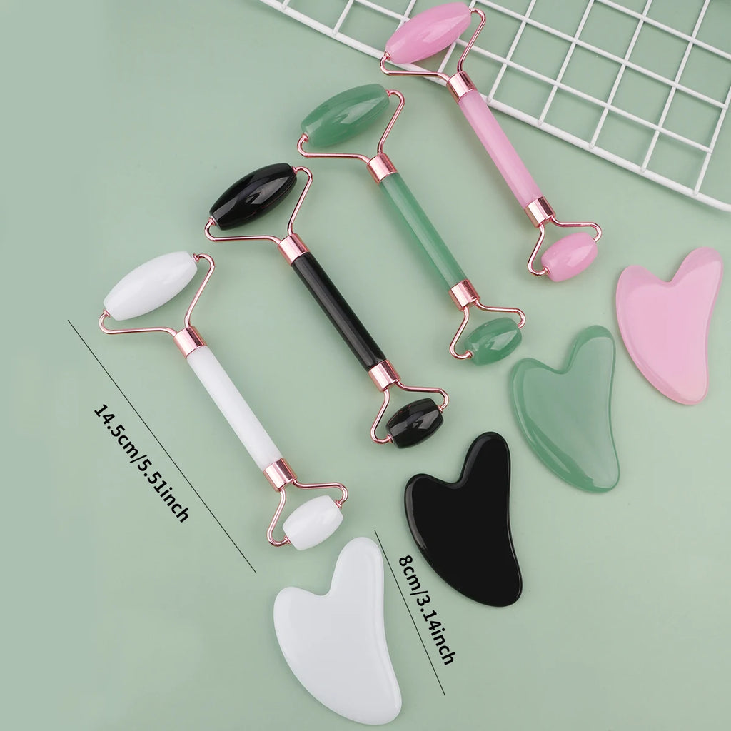 Doppelkinn-Reduzierer Massageroller Gua Sha Gesichtsroller Gesichtsroller Hautpflege-Tools Harz Gesichtsmassage für Gesicht, Augen, Hals