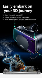 Virtual Reality 3D VR Headset Smart Glasses Helm für Smartphones Handy Mobile 7 Zoll Linsen Fernglas Brille Geräte