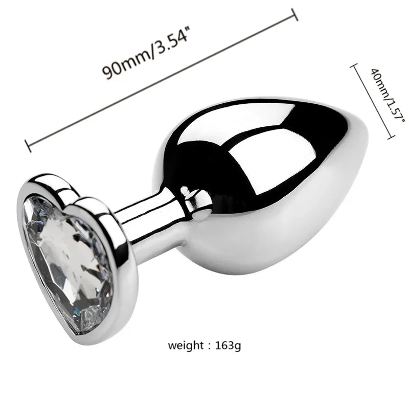 Metall-Analdildo für Frauen, Männer, Paare, Butt Plug, Arsch-Spielzeug, Erwachsenenspiel, Masturbator, Anal S/M/L, Diamant-Sexspielzeug für Erwachsenenprodukte