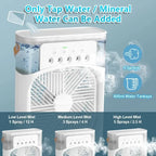 3-in-1 Mini Luftkühler Ventilator Tragbare Haushalts Klimaanlage Luftbefeuchter LED Nachtlicht für Zuhause Büro Schreibtisch Verwendung 25.5x18.5x8cm