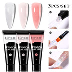 LILYCUTE 15ml Verlängerungsgel-Nagellack-Set Quick Nail Prolong mit Verlängerungsform-Nagelspitzen Acryl-Lösung Maniküre-Werkzeug-Kit