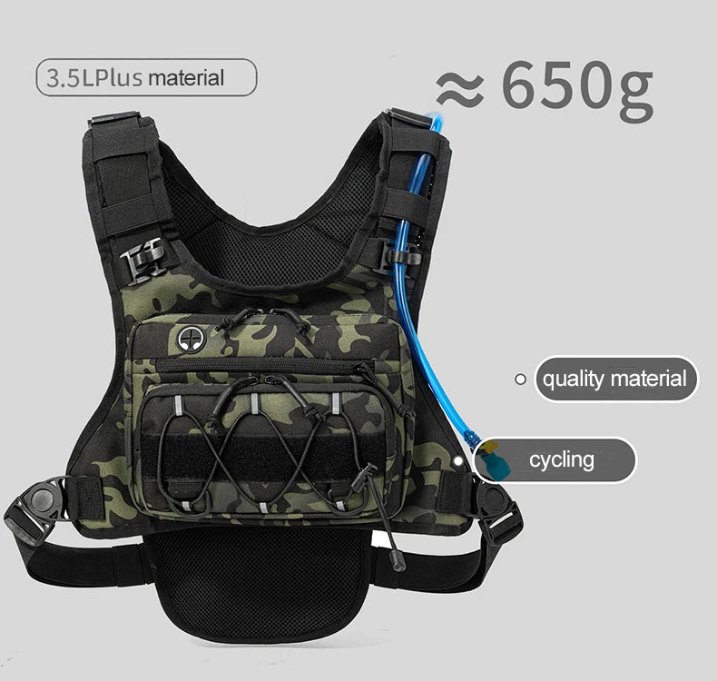 Lauf-Brusttasche Trinkweste zum Radfahren Wandern Fahrradrennen Marathon Tasche Herren Damen Sport Taktische Bauchtasche Camping Rucksack
