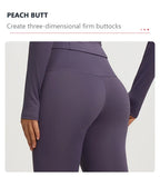 SVEIC Damen Zweiteiliger Trainingsanzug Yoga Set Langarmjacke High Waisted Leggings Atmungsaktive Sportkleidung Für Frauen