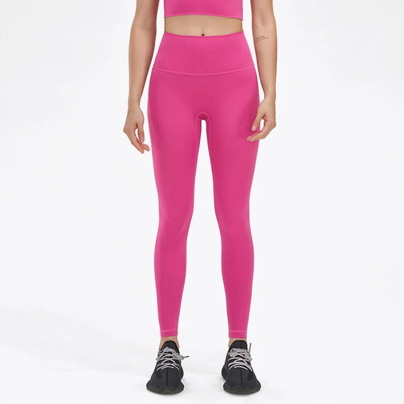 SOISOU Nylon Yogahosen Gym Leggings Damen Mädchen Fitness Weiche Strumpfhosen Hohe Taille Elastisch Atmungsaktiv Keine T-Linie Sporthosen