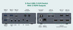 USB C Dockingstation HDMI KVM Switch 2/3/4 PCs 3 Monitore 4K@60Hz Thunderbolt 4 für 3 Monitore 2/3/4 Laptops mit DisplayLink
