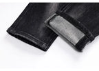 Street Fashion Herren Eng Schwarz Grau Jeans Retro Elastische Schlankmachende Split-Style Jeans Herren Retro Designer Brand Jeans Hombre