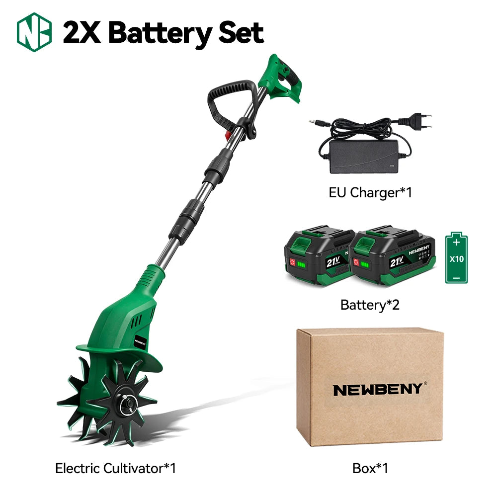 NewBeny Elektrische Gartenfräse Kultivator Vertikutierer Klappbare Bodenhacke Gartenwerkzeug
