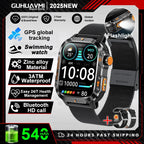 2025Neue GPS Smartwatch für Xiaomi IOS Militärkompass Taschenlampe Smartwatch Herren 10ATM Wasserdicht 100+Sportmodi BT Anruf Uhr