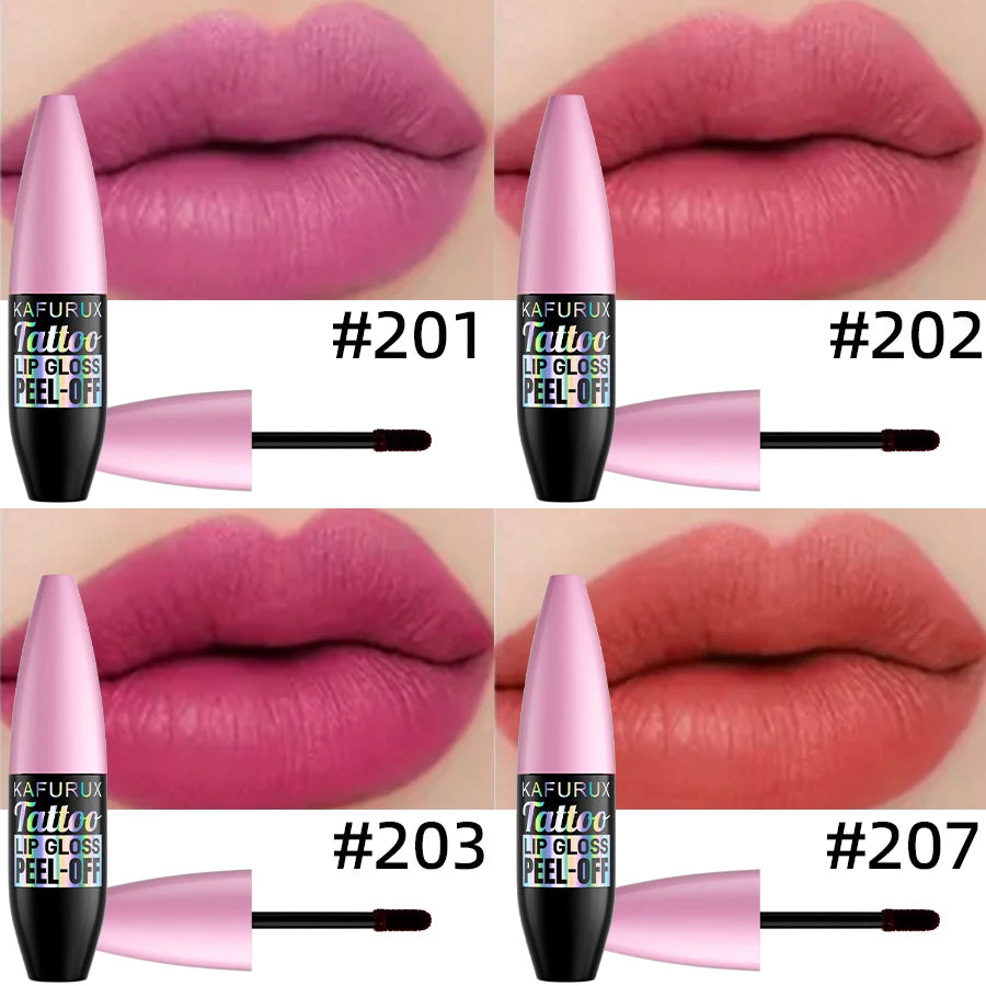 7 Farben Wasserdichtes Lip Tint zum Abziehen Lipliner Tattoo Lipgloss Lang Anhaltend Matt Rosa Rot Braun Kontur Make-up Lippenflecken Geschenk