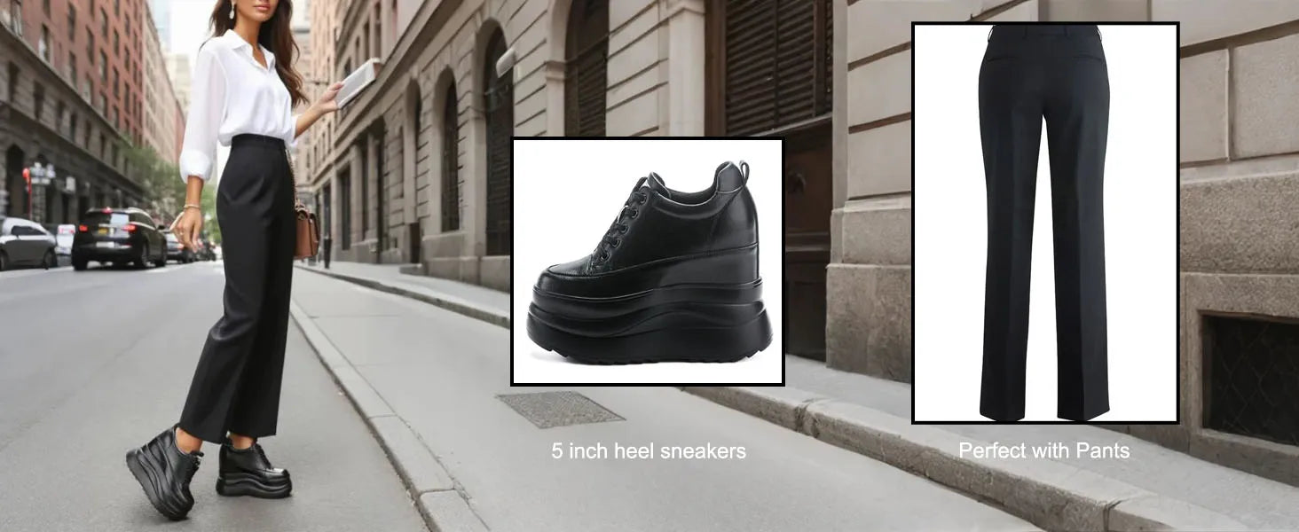 Fujin 13cm 2025 Echtes Leder Plateau Keilabsatz Flats Schuhe Chunky Sneaker Lässige Bequeme Hochwertige Herbst Spaziergangsschuhe