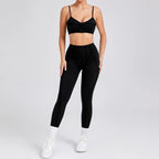 Nahtlose Yoga-Sets Sport-Fitness Hochbund-Hüfthebe-Formhose Rückenfreier BH-Anzug Workout-Gym-Leggings-Sets für Damen