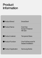 SmartDevil Staubfreie Displayschutzfolie aus gehärtetem Glas für Samsung S26 Ultra HD, klare Displayschutzfolie für Samsung S25 S24, Anti-Fingerabdruck