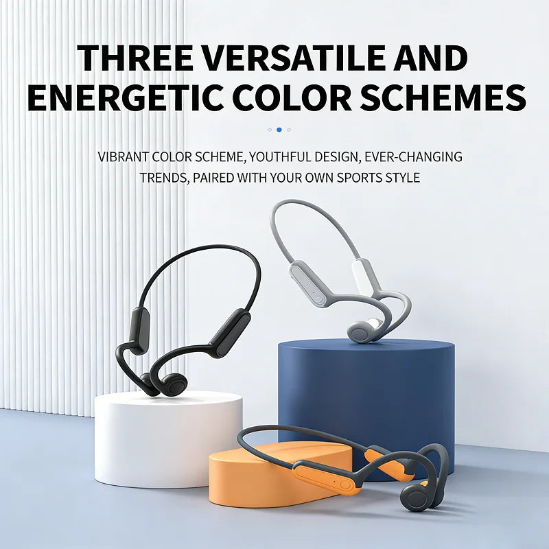 Lenovo Neue Real Knochenleitungs-Sportkopfhörer Kabelloser Ohrhörer Bluetooth-kompatibles Headset Freisprechfunktion mit Mikrofon zum Laufen