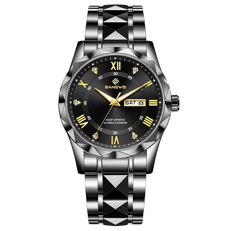 BANGWEI Elegante Luxus Quarz Damenuhr Mode Klassisch Einfach Edelstahluhren Automatisches Datum Wasserdicht Diamant Damen Armbanduhr