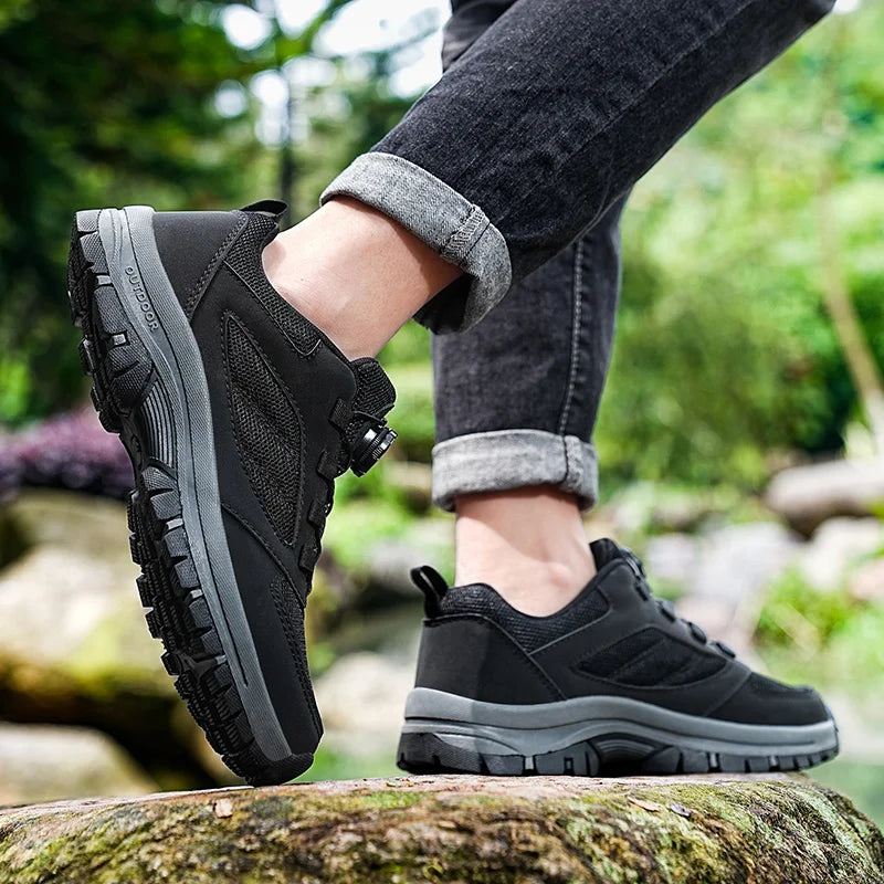 Herren-Outdoor-Sportschuhe für Frühling und Herbst mit drehbarer Schnalle, bequem, rutschfest, Wanderschuhe, große Größen 39–48