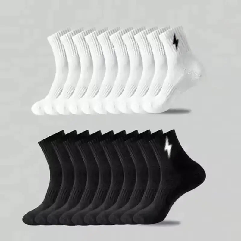 10 Paar Herren- und Damen-Kniestrümpfe, schweißabsorbierende und geruchshemmende Sportsocken, schlicht und bequem, einfarbig Hauptbild