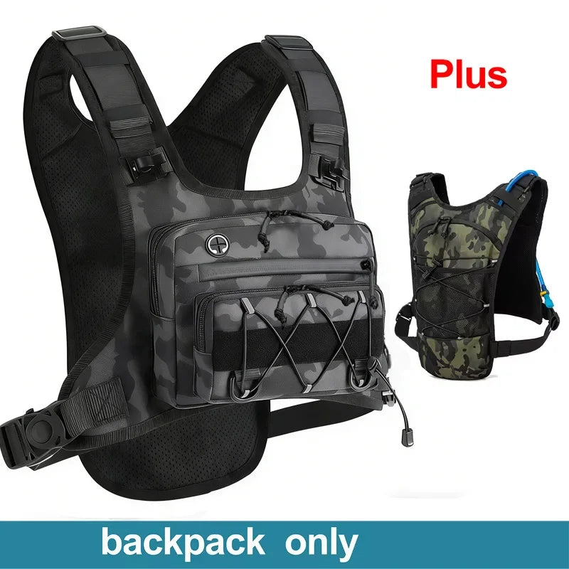 Lauf-Brusttasche Trinkweste zum Radfahren Wandern Fahrradrennen Marathon Tasche Herren Damen Sport Taktische Bauchtasche Camping Rucksack